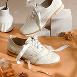 【小南法】兩穿雕花緞帶牛津鞋（4色）