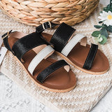 【曲線譜】雙色羊皮涼拖鞋（2色）