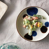 日本美濃燒手繪琉璃圓點深盤(S/M)