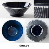 日本美濃燒 Albee 直線刻紋輕量拉麵碗 共三色