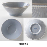 日本美濃燒 Albee 直線刻紋輕量拉麵碗 共三色