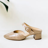 復古小時代 尖頭粗跟穆勒鞋