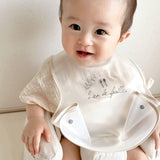 日本 lien de famille 嬰兒圍兜餐墊二件組 共三色