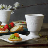 日本益子燒法式蕾絲高腳杯