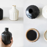 日本益子燒若間陶單支花瓶 白/黑 共五款