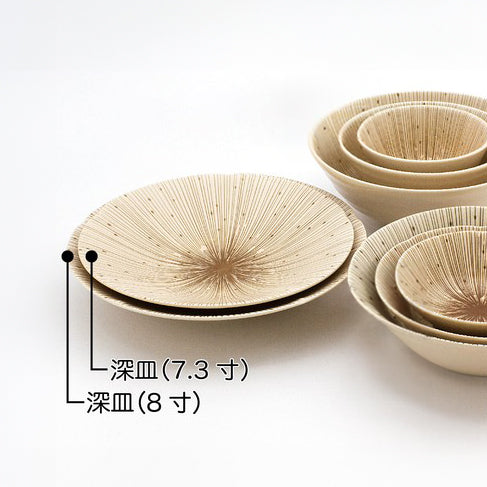 日本美濃燒經典十草紋深盤 (M-L) 共二色