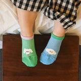 韓國Kokacharm 孩子的短襪 2雙入 L06 拼色小動物-藍綠