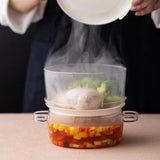 日本HARIO雙層耐熱玻璃微波蒸煮器-800ml
