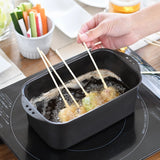 日本杉山金屬角型天婦羅油炸鍋-1.9L-附濾盤組【 KS獨家附贈炸物專用料理夾】