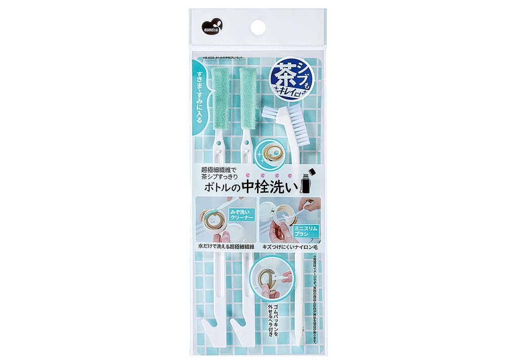 日本製 Mameita 保溫瓶蓋間隙清潔刷三件組 2入組