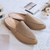 【艾薇】真皮編織穆勒鞋（2色）