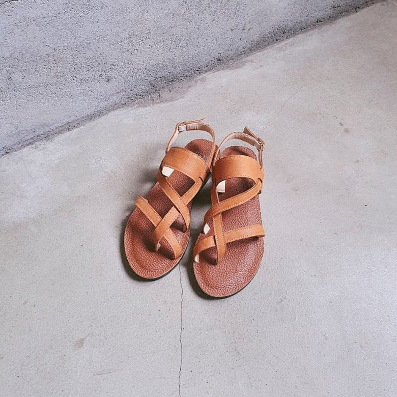 【波西米亞】質感羊皮羅馬涼鞋（2色）