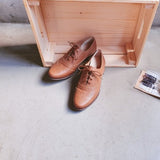 【小南法】兩穿雕花緞帶牛津鞋（4色）