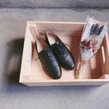 【小南法】兩穿雕花緞帶牛津鞋（4色）