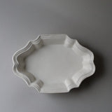 安部太一 白釉橢圓深皿