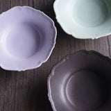 Awabi ware 岡本純一輪花中深皿