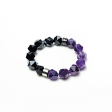 HALF｜黑曜石Ｘ紫水晶切角手鍊