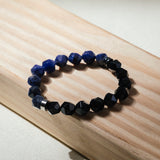 HALF｜黑曜石Ｘ藍紋石切角手鍊