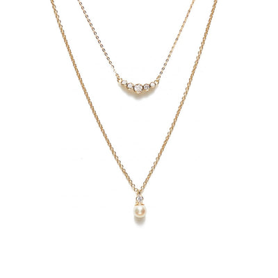 Joyeux Diamond Pearl Necklace Set