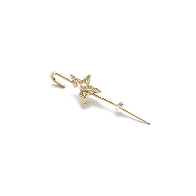 Meteor Diamond Pearl Earpin
斜口大星耳針