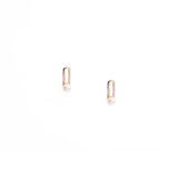 Linear Pearl Earring Rose Gold