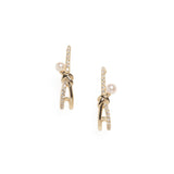 Knotted Pearl Earring with Diamond