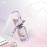 SONIC Kakusta 便利攜帶式筆架筆袋筆盒 透明款 二色