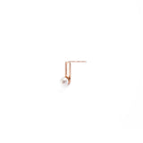 Linear Pearl Earring Rose Gold