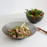 花金邊皺摺玻璃盤 (M-L)