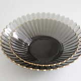 花金邊皺摺玻璃盤 (M-L)