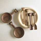 小熊胡桃木餐具 共三款