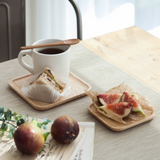 天然方形木杯墊小托盤 (S-M)
