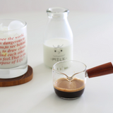 耐熱木柄糖漿杯濃縮咖啡杯玻璃杯