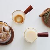 耐熱木柄糖漿杯濃縮咖啡杯玻璃杯