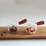 耐熱木柄糖漿杯濃縮咖啡杯玻璃杯