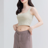 輕漾時光-羅紋方領短版背心Bra T（4色）