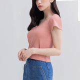 輕漾時間- V領低U美背短版Bra T（4色）