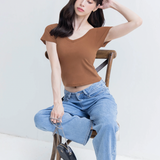 輕漾時間- V領低U美背短版Bra T（4色）