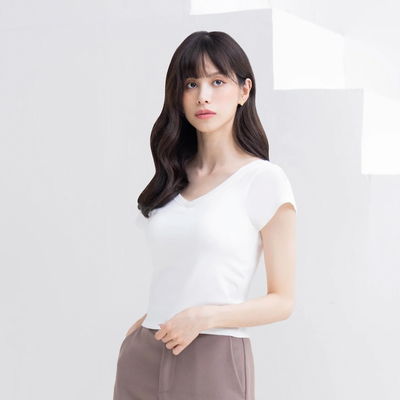 輕漾時間- V領低U美背短版Bra T（4色）