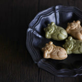 安部太一黑釉皺邊深皿(小/大)