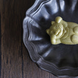 安部太一黑釉皺邊深皿(小/大)