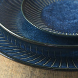 日本靛藍十草系列美濃燒深盤