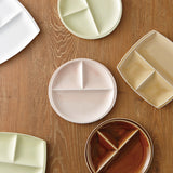 日本美濃燒陶瓷分隔盤 方/圓 共五色