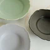 Awabi ware 岡本純一輪花皿 M 薄荷綠