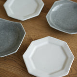 広瀬佳子 八角平盤 白